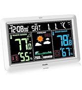 Weather Station with Atomic Clock Indoor Outdoor Thermometer Wireless, Humidity and Temperature M...