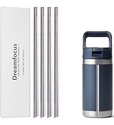 Dreamfocus Reusable Metal Straws Replacement Stainless Steel for YETI RAMBLER Jr. Straw Bottle 12...