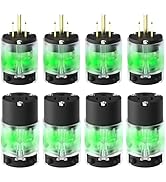 Yomiuwo Lighted Plug and Connector Set, Straight Blade Cord End Replacement, 15 Amp 125Volt, NEMA...