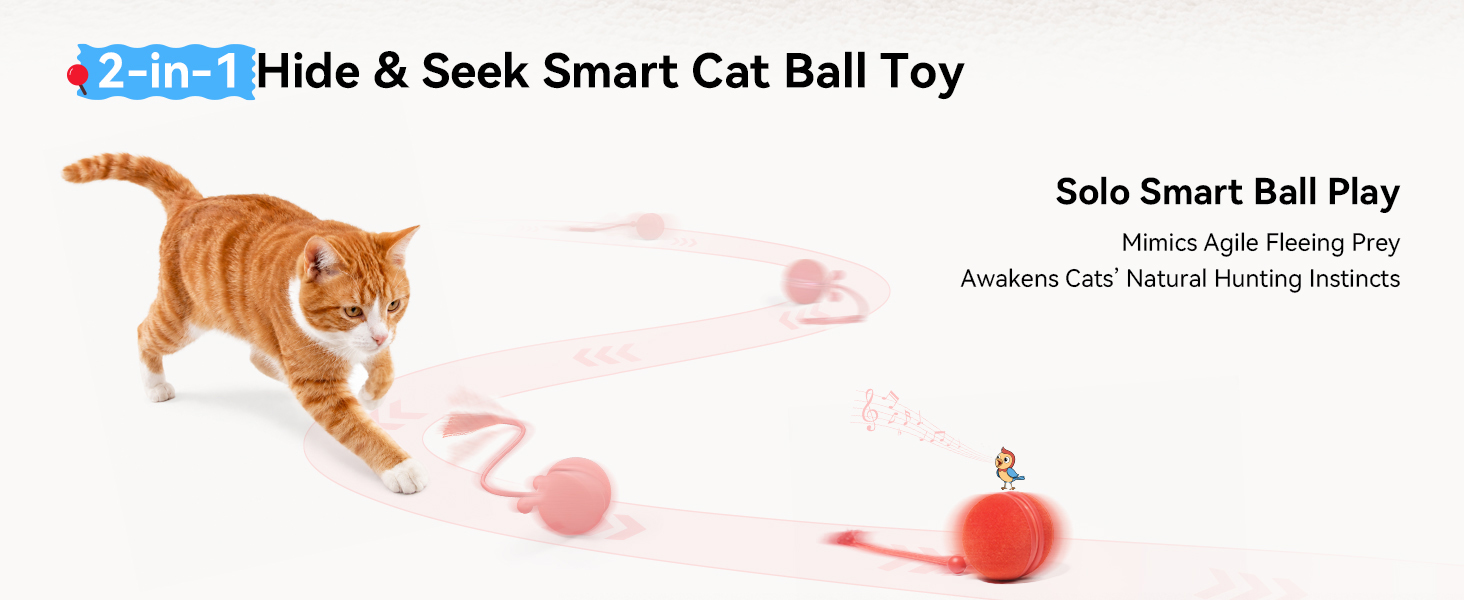 2-in-1 hide and seek smart cat ball toy