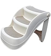 MaxWorks 50533 3-Step Non-Slip Foldable Pet Stairs Indoor and Outdoor, Non-Slip Pads, Side Rails ...