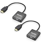 DoroJepi HDMI to VGA, 2-Pack Uni-Directional HDMI-to-VGA Adapter Gold-Plated Male to Female for M...