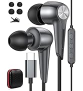 USB C Earbuds Wired Headphones with Mic for iPhone 17 16e 16 15 iPad Air Pro Samsung Z Flip Fold ...