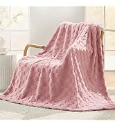 SUPRYNEX Pink Checkered Fleece Throw Blanket for Couch, Super Soft Cozy Blanket for Home Decor, P...