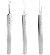 3Pcs Professional Blackhead Tweezer Professional Facial Blackhead Remover Tweezers Precision Extr...