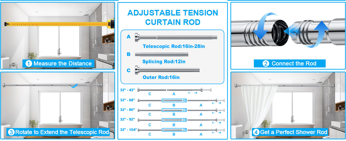 adjustable shower curtain rod