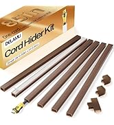 Delamu Cord Hider, 85in Cord Covers for 1 Wire on Wall, One-Cord Cable Hider, Easy Mount Wire Hid...