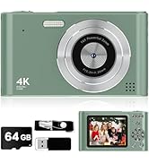 2025 Digital Camera - 1080P Vlog Camera, 44MP Compact, 16X Zoom, Anti-Shake, Green Gift for Kids