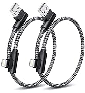 Osecet iPhone Charger 1ft 90 Degree 2 Pack MFi Certified Elbow Short Lightning Cable Right Angle ...