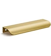 10 Pack goldenwarm Champagne Gold 5in Finger Pulls Drawer Edge Pulls Brushed Brass Cabinet Pulls ...