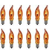 Goothy Orange C18 Flicker Flame String Light Bulbs-1 Watt/120 Volts/ E12 Base(12 Pack)