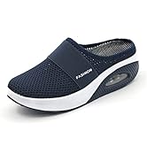 Diabetic Air-Cushion Slip-On Walking Shoes, Orthopedic Diabetic Slippers, with Arch-Support for W...