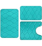 Colorxy Memory Foam Bathroom Rugs - Water Absorbent, Super Soft Non-Slip Bath Mat, Washable Ogee ...