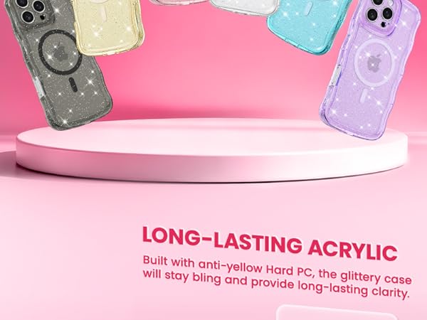 crystal Clear case transparent case magnetic case glitter case Glossy case cute case aesthetic case