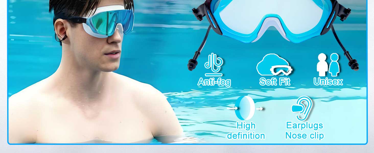 wide view swim goggles