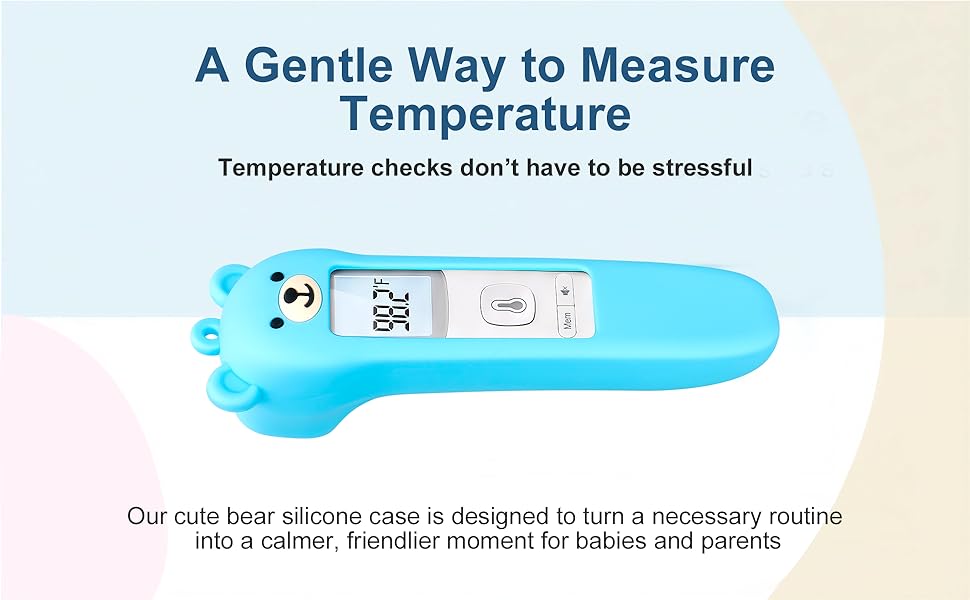 Cute Bear Silicone Thermometer Case Compatible with GoodBaby No-Touch Thermometer