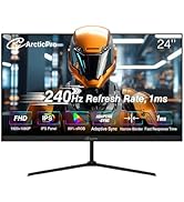 ArcticPro 24 inch Gaming Monitor 240Hz, FHD 1080p, IPS Panel, 1ms Response Time, Adaptive sync, P...