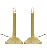 Goothy 1 Light Electric Window Candle Lamps, 2 Pack Ivory Christmas Candles Lamps with 4 C7 Clear...