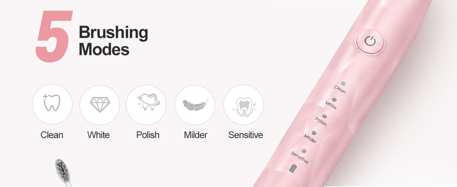 5 clean modes electric toothbrush