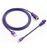 GUNMJO Pro 304 Stainless Steel Straight USB C Cable for Gaming Keyboard, Mechanical Keyboard Cabl...