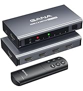HDMI Switch 5 in 1 Out 4K@60Hz, GANA HDMI Splitter Switcher with Remote, Aluminum HDMI 2.0 Switch...