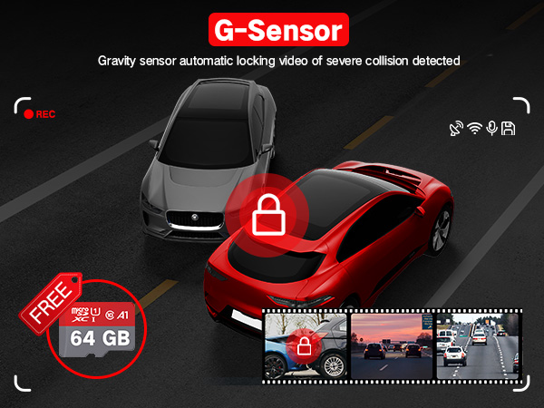 LECTRUS Dash Cam Front and Rear 4K + 2.5K, Dual Dash Camera for Cars with Night Vision