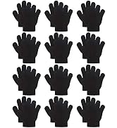 Cooraby 12 Pairs Kids Warm Magic Gloves Teens Winter Stretchy Knit Gloves Boys Girls Knit Gloves