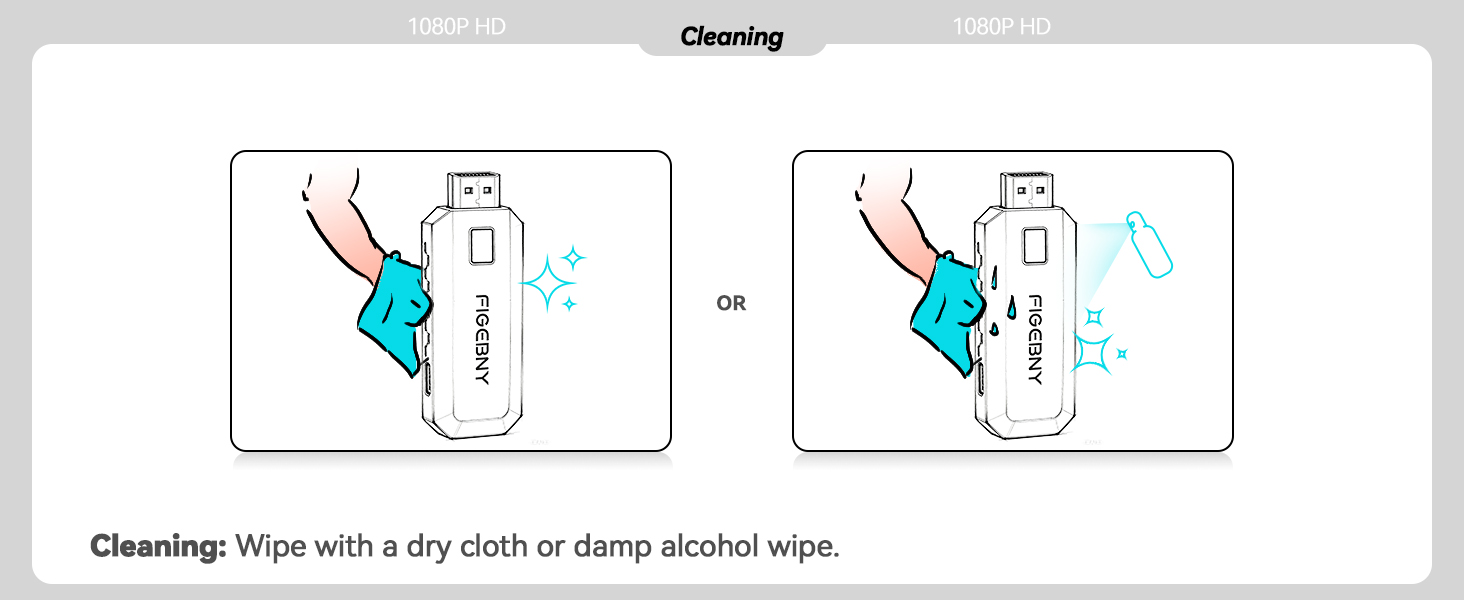 Wireless HDMI cleaning