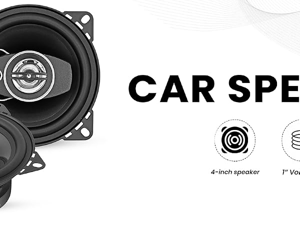 coaxial car speaker audio stereo 2 way full range door dash mount component system loud clear sound