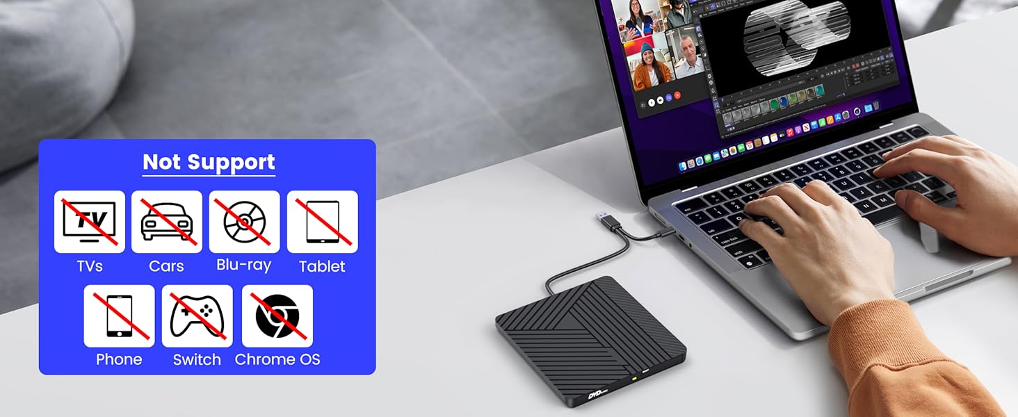 MOSWAG External CD DVD Drive