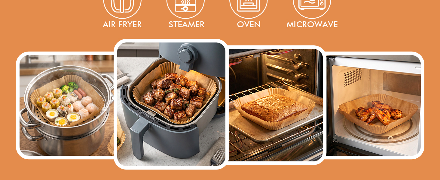 8inch 300pcs air fryer liners
