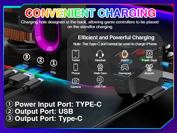 Headphone Stand with Powerful Charging