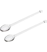Labriciyon 2 Pcs Clear Glass Drink and Dessert Spoons