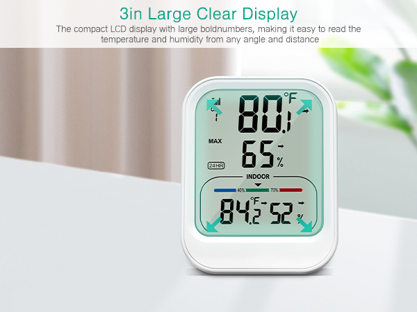Digital Thermometer Hygrometer, Wireless Indoor Outdoor Thermometer