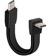 YANBORONSN 80Gbps Short USB 4 Flat Cable,USB C Fast Charging Cable,PD 240W 90 Degree USB Type C M...