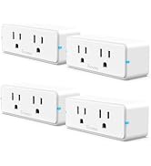 Govee Dual Smart Plug 4 Pack, 15A WiFi Bluetooth Outlet, Work with Alexa and Google Assistant, 2-...