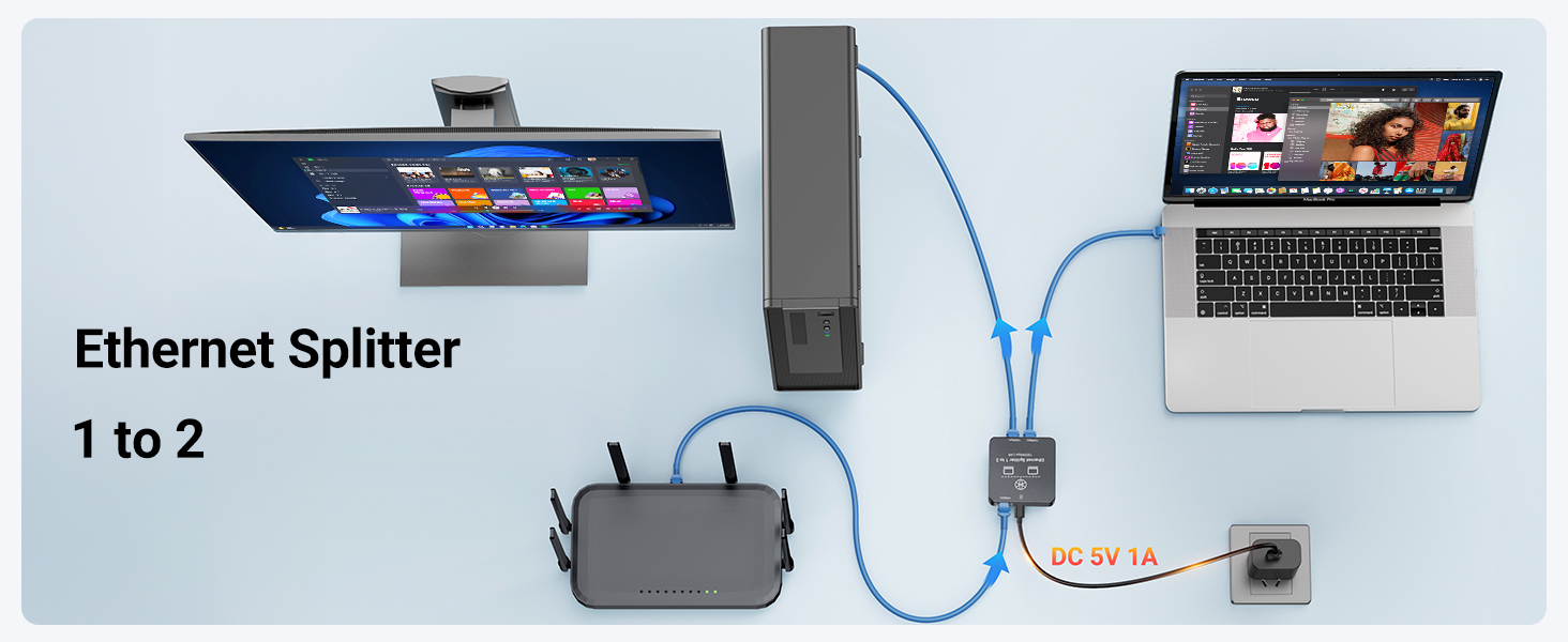 ethernet splitter 1 to 2