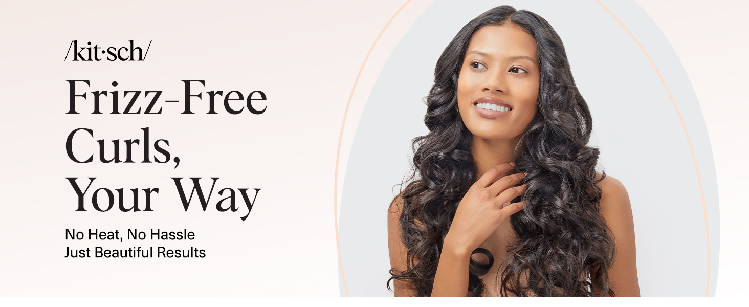 Kitsch Satin Heatless Hair Curler Set - Heatless Curls Overnight &amp;amp; Frizz-Free Styling Aura