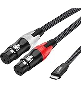 RIVIERA 6FT/1.8M Audio Cable USB C to 2 XLR Female Cable Nylon Braid Aux Cable Low Noise for Digi...