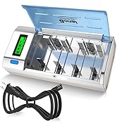 BONAI LCD Battery Charger for C D AA AAA 9V NiMH NiCD Rechargeable Batteries with Discharge Funct...