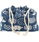 DOERDO Lunch Tote Bag Lunch Handy Bags Japanese Style Portable Bento Storage Bag with Drawstring ...