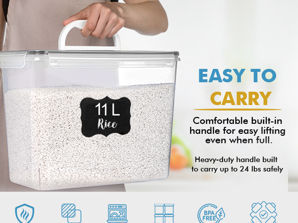 food storage bins, chip containers for pantry, sugar storage container, large cereal containers