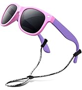 RIVBOS Kids Sunglasses Polarized UV Protection Flexible Rubber Glasses Shades with Strap for Boys...