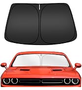 ARISMOTOR Windshield Sun Shade for Dodge Challenger 2015-2024, Custom Fit Foldable Front Window S...