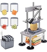 GOLDTREE Commercial French Fry Cutter, Professional Vegetable Chopper With 4 Replacement Blades, ...