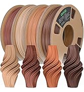 OVV3D Wood 3D Printer Filament Bundle - Wood PLA Filament 1.75mm, 200g x 4 Pack (Walnut, Oak, Che...