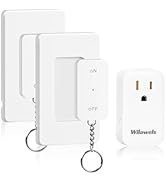 Remote Control Outlet with Two Switches, WILAWELS Wireless Light Switch with Magnetic Base, On Of...
