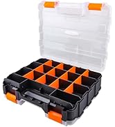 HobbyPark RC Hardware Organizer Box Adjustable Compartments Removable Dividers Durable Plastic Do...