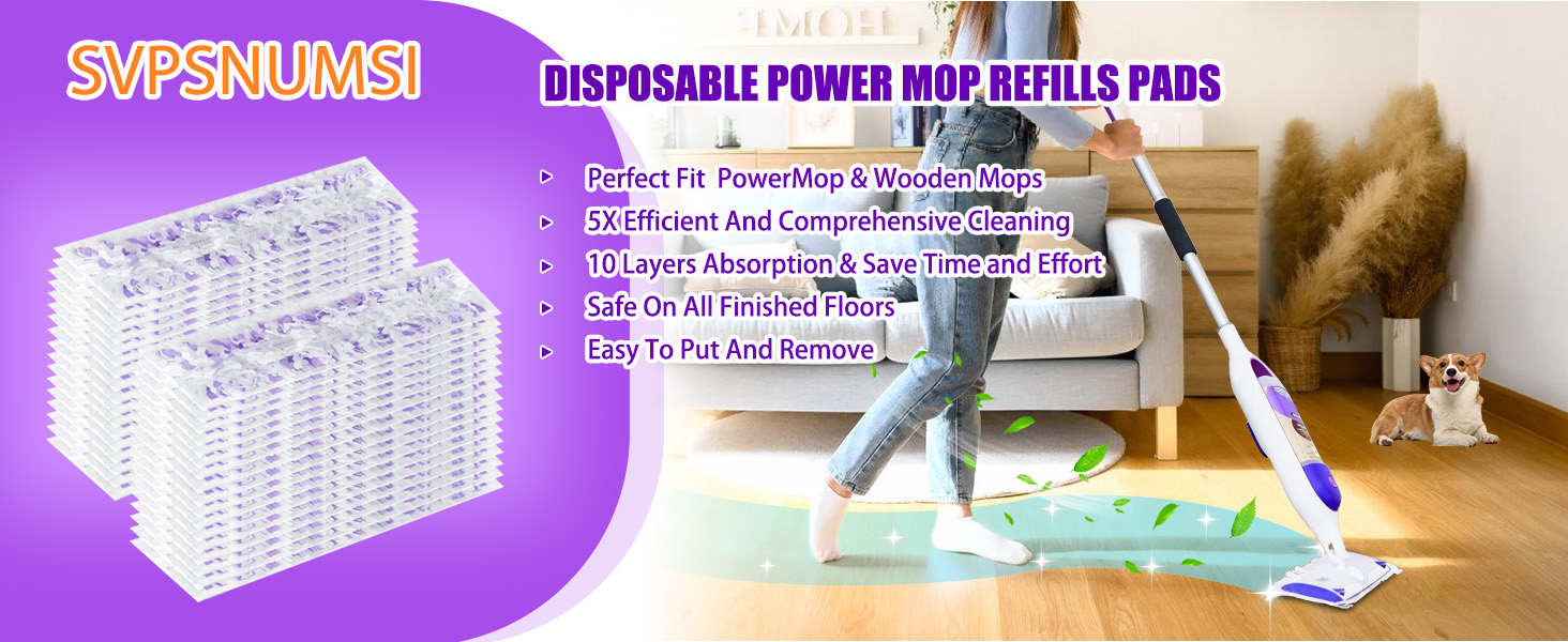 DISPOSABLE POWER MOP REFILLS PADS