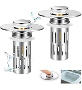Smelish 2 Pack Bathroom Sink Stopper for 1.06-1.50in, Universal Bathroom Sink Drain Pop Up Stoppe...